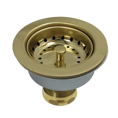 Gourmet Scape K112PB Snap-N-Tite Sink Basket Strainer, Polished Brass K112PB